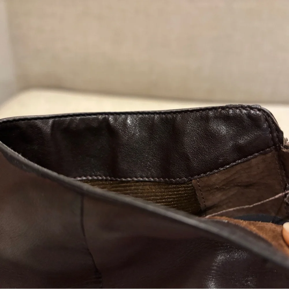 Vintage Nine West Espresso Brown Genuine Leather Ankle Heel Boots 90s Office - Picture 12 of 15